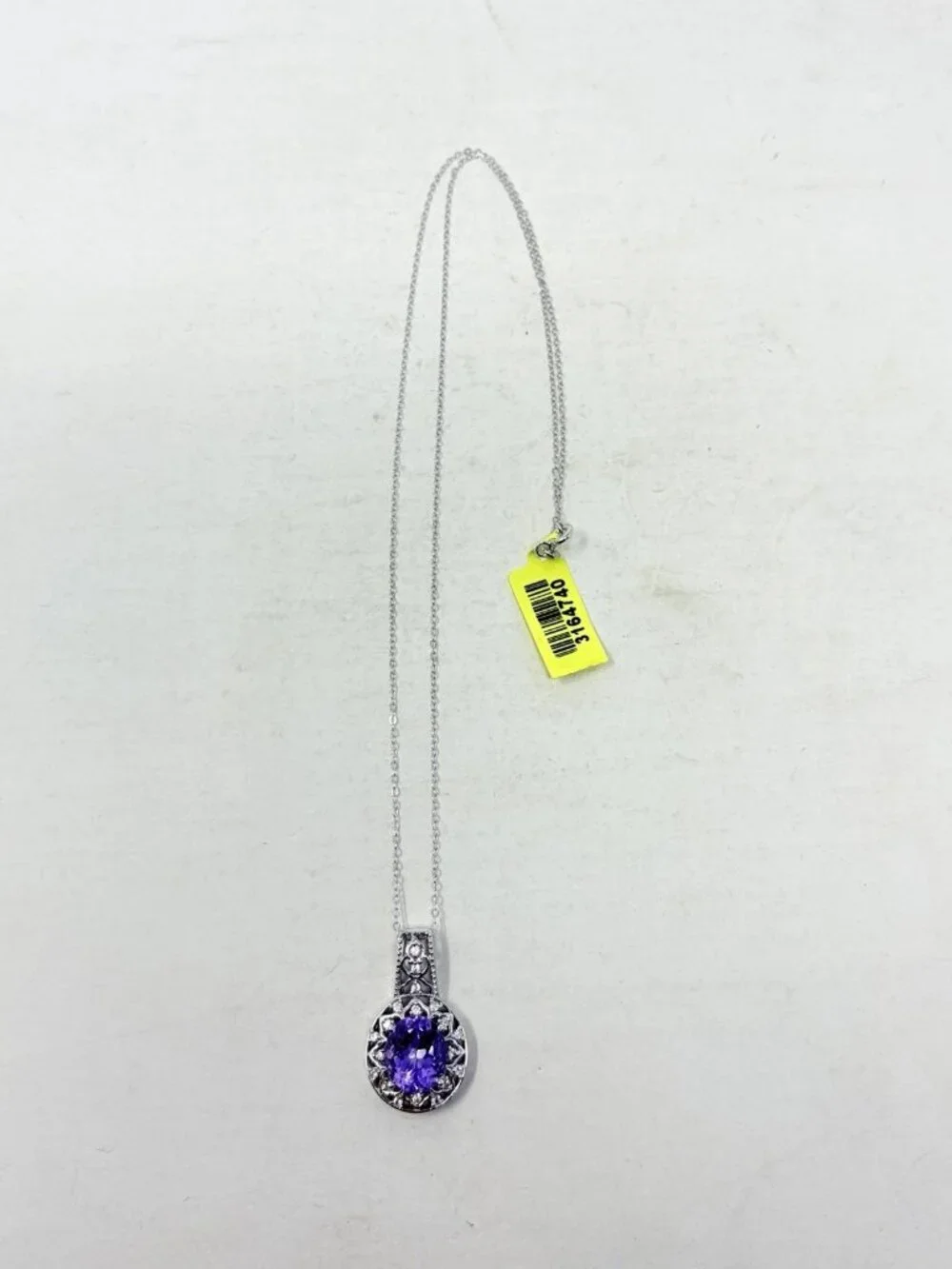 Shop LC Rose De France Amethyst/Cambodian‎ Zircon Silver Pendant & Chain 5246
